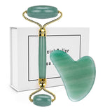 Face Natural Quartz Jade Roller &amp;amp; Gua Sha Set Beauty Facial Skin Roller Massager Muscle Relaxing Relieve Wrinkles Skin Care Tool