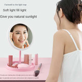 USB Charging Three Variable LED Light Color Hair Desktop Makeup Mirror Folded Belt Is Lamp Table