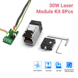 Upgraded 30W Focusable Laser Module Kit Optimized Air Assist Laser Engraving Module with 450nm 5.5W Blue Laser Head