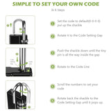 Combination Padlock, 4 Digit Combination Lock With Keys, Resettable Waterproof Gate Lock For Locker, Gym 4 Pack, 2 Keys