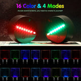 6 Sets 3D Night LED Light Lamp Bases Adjustable 16 Colors 4 Modes Acrylic Lamp Base For Restaurant Room (Square Style)