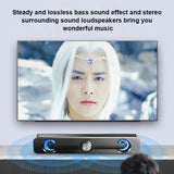 Computer Speakers SADA V-111 Sound Box USB Wired High Quality Subwoofer Sound Bar for Tv PC Laptop Phone MP4 Blue Led Light