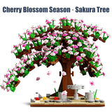 City Street View Cherry Blossoms Tree Model Building Blocks Friends Sakura Plant Home Decoration Bricks DIY Toys For Girls Gifts