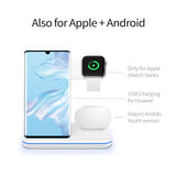 15w Vertical Multi-functional 3-in-1 Wireless Charger Fast Charging Station For Watch Mobile Phone Headset