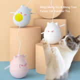 Cat Laser Interactive Toy Funny Tumbler Cat Toy Automatic laser cat Toy Auto Rotating Cat Exercise Training Entertaining Multi-A