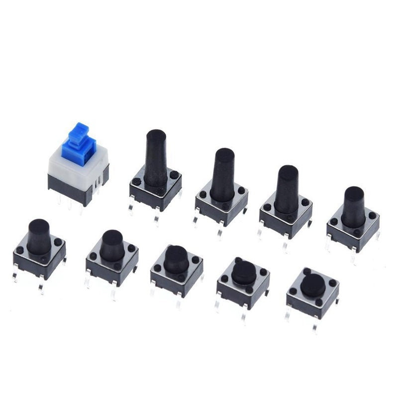180Pcs 10 Type Light Micro-Press Switch Set Push Button Switch Kit Ass ...