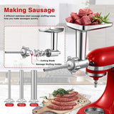 1 Set Metal Food Grinder Attachment for KitchenAid Stand Mixers, Meat Grinder Attachment Included