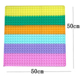 Big Fidget Game Rainbow Chess Board Push Bubble Pop Fidget Sensory Toys Relieve Stress Family Interaction Party Games Toy Gifts