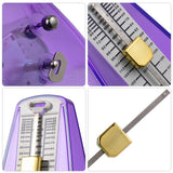 Transparent Mechanical Metronome with Bell Universal Wind up Metronome with Loud Sound Beat Selection Speed Control Piano Violin