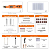 34pcs Wireless Tool Woodworking Ergonomic Mini Adjustable Speed Jade Engraving Pen Kit Electric Polisher Hand Drill Grinder