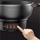 220V Household Electric Frying Wok 3 Gear Adjustment Iron Pot 36cm Diameter Non-Stick Multi Cooker Frying Machine With Steamer