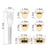 Brass Silver Plated Trumpet Mouthpiece Set Suitable for 3C 2C 2B 3B Horn Mouthpiece for Beginners &amp; Professional Players