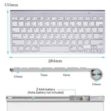 Ultra Slim Apple Style Bluetooth Keyboard Low Noise Wireless Keyboard Compact Keyboard for IOS Windows Android