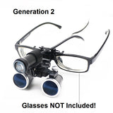 Binocular Dental Loupes 2.5X 3.5X Coated Optical Lens with Clip Magnifying Glass Galilean Dental Magnifier with Headlight