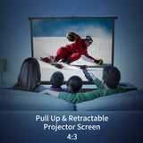 40 Inch Portable Projector Screen Tabletop Stand Screen Suit for 4:3 Projection Pull Up Retractable for Telephoto Projectors