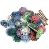 50Pcs 1 Inch Radial Bristle Disc Kit Abrasive Brush 3mm Shank Detail Polishing Wheel for Rotary Tool Accessories