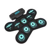 Portable Foldable Drum Pad Electronic Drum Set Powerful Bass Effect for Learning Drum