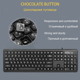 Wired Russian Keyboard Support Multimedia Computer Keyboard 108 Keys for PC Laptop Ergonomic Keyboard English/Russian for Office