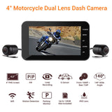 MT0003 WIFI Motorcycle DVR Dashcam 4.0" Front Rear View Dual Camera 1080P HD G-sensor Motorbike Driving motorcycle black box