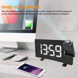 LED Digital Projection Alarm Clock Electronic Alarm Clock with Projection FM Radio Time Projector Bedroom Bedside Mute Clock