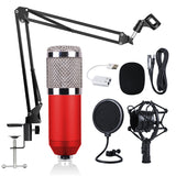 USB Microphone Three Color Set with Cantilever Support Shock Mount Microphone kit for PC Computer Professional Studio Microphone