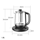 220V 1800ML Household Electric Kettle Glass Titanium Alloy Material Water Boiling Machine Dessert Tea Cooking Pot Multi Cooker