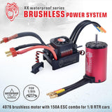 RC Waterproof Combo 4076 2000KV 2250KV Brushless Motor w/ 120A 150A Brushless ESC with S2000ML 20KG Servo for 1/8 RC Drift Car
