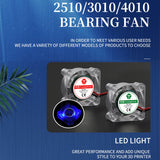 2pcs 3D Printer Cooling Fan LED Light Cooler Fan Luminous Hydraulic Bearing Fan Mini 12V/24V Radiator For V6 Hotend