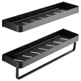 Punch Free Bathroom Shelf Kitchen Wall Bathroom Shelf With Towel Bar Portable Storage Rack Bathroom Accessories