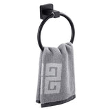 Punch Free Black Towel Holder Towel Ring Round Wall Mounted Towel Rack Towel Shelf Stainless Steel Bathroom Accessories Hotel