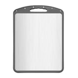 Double Sided Chop Cutting Board Stainless Steel Cutting Board Wheat Straw Cereal Fiber Chopping Board Easy Grip Handles