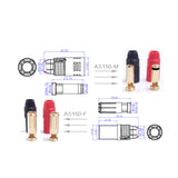 100 Pair/lot Amass AS150 Connector plugs Anti-Spark Gold Bullet 7mm Connector Male Female Bullet Connectors Plugs for RC battery