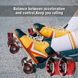 8 Pack 32 x 58mm, 82A Quad Roller Skate Wheels with Bearing Installed and 2 Toe Stoppers for Double Row Skating