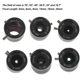 CS Mount Lens Kit Manual Iris Lens Heat Resistant for Digital Camera