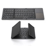 Jelly comb Foldable Mini Bluetooth Keyboard Portable Wireless Keyboard Rechargeable with Touch Pad for PC Tablet Notebook iPad