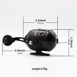 JG 25 Fishing Reel Slingshot Compound Bow Hunting Speed Ratio 3.3:1 Closed Metal Coil Wheel 5# PE 40M Use with Wristband Darts
