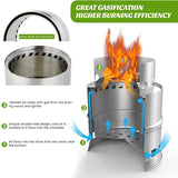 Camping Stove Mini Portable Wood Burning Stove Foldable Camping Stove For Outdoor Camping Hiking Picnic BBQ