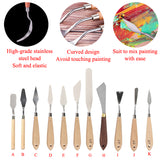 11Pcs Palette Texture Drawer Student Tool Scraper Pigment watercolor Spatula artist Painter Paint Art Oil Mix Scrape Draw