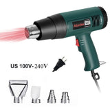 Abeden 1800W Heat gun/Hot Air Gun Digital LCD Display Electric Temperatures Adjustable With Four Nozzles Construction hair dryer