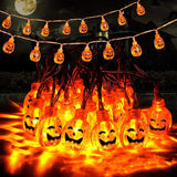 Halloween Decor Pumpkin String Lights, 9.8 Feet 20 Leds Battery Operated Halloween Light, Outdoor Halloween Decoration
