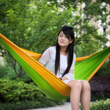 Camping Hammock Outdoor Tourist Hanging Hammocks Portable Parachute Nylon Hiking Hammock for Traveling Hiking