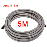 5M AN8 Stainless Steel Braided inner PTFE pipe Oil/Fuel Oil Line + Hose End Adaptor Kit 0+45+90+180 Swivel Hose End tube
