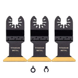 3Pcs Oscillating Multitool Blade Metal Set Titanium Multi-Tool Accessories For Wood Furniture Components