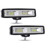 2Pack 16LED 48W LED Work Light Bar IP68 Waterproof Car Headlights Assembly 12-24V Spot Beam Lamps For Truck ATV SUV DRL Off Road