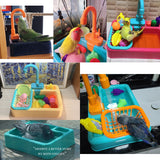 Parrot Shower Bird Bathtub for Calopsita Parakeet Toys Swimming Pool Agapornis Birds Cages Bath Basin Faucet Parrots Accessories