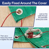 Swimming Pool Cover Winch Cable Kit 100Ft&amp;130 Ft Pool Cover Cable Pool Cover Winch for Above Ground Swimming Pool Covers