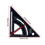 Alloy Metric and Inch Angle Protractor Triangle Ruler Multi Angle Positioning Tool Woodworking Line Ruler Measuring Gauge