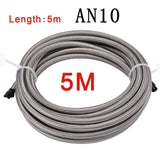 Racing Hose  Length 5M  AN3 AN4 AN6 AN8 AN10 304 Stainless Steel Braided PTFE Brake Hose Fuel Oil Line Oil Cooler Hose Pipe