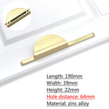 High Grade Cabinet Handle Modern Simple Semicircular Gold Pulls Wardrobe Door Knobs Zinc Alloy Household Hardware