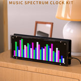 Diy led music spectrum display Kit 16x32 rhythm lights clock temperature 8 kinds Spectrum mode SMD soldering project